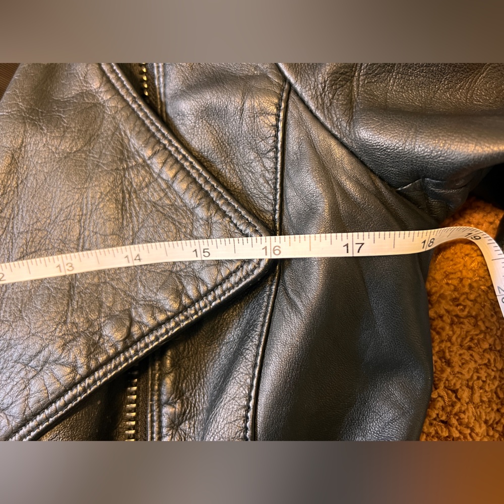 Zara Women's Black Leather Jacket - Picture 13 of 15